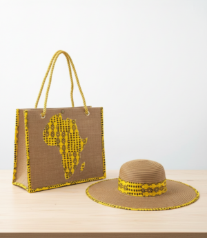 Ensemble « Mama Africa » – Sac Cabas & Chapeau Canotier