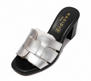 Talon Tressé "Nadidi" Argent Métallisé