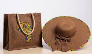 Ensemble « Kente Vibes » – Sac Cabas & Chapeau Pamela